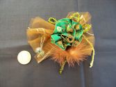 Broche brune fleur verte n&deg;5