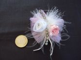 Broche fleurs rose et blanche n&deg;14