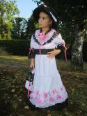 Robe 1900 rose p&acirc;le et noire