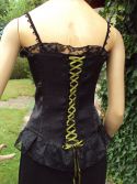 Bustier noir satin lac&eacute; 36-38