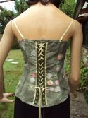 Bustier vert fleuri lac&eacute; dos 36