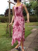 Robe mi-longue lycra rose d&eacute;lav&eacute; 36-38