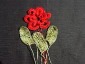 Fleur rouge et feuilles vert d&eacute;grad&eacute;